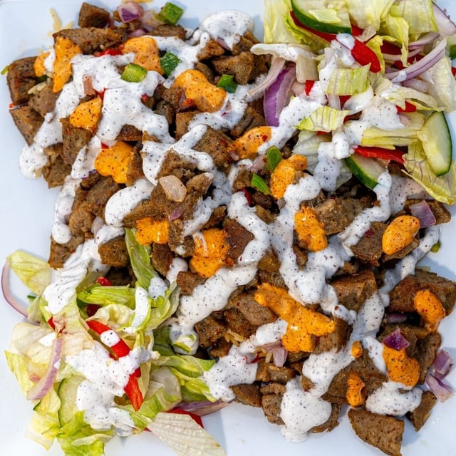 Lamb & Beef Over Rice.